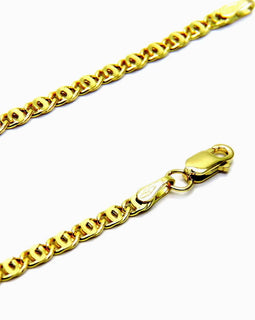 PEGASO GIOIELLI Collana Uomo Donna in Oro Giallo 18kt (750), Catena Tigre Pinzata, 50 cm