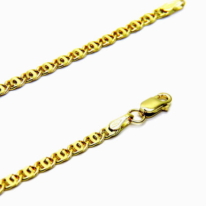 PEGASO GIOIELLI Collana Uomo Donna in Oro Giallo 18kt (750), Catena Tigre Pinzata, 50 cm