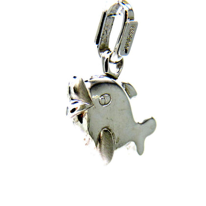PEGASO GIOIELLI Ciondolo Oro Bianco 18kt (750) Pendente Pesce Palla Pesciolino Donna Ragazza Bambino