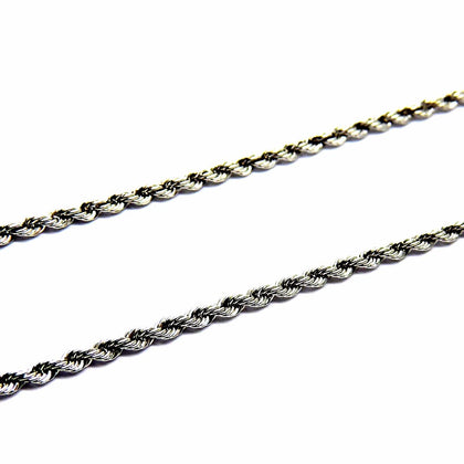 PEGASO GIOIELLI - Collana da Donna in Oro Bianco 18kt (750) Catenina Girocollo Corda Laser Cm 40 Collier