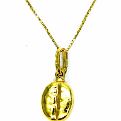 PEGASO GIOIELLI Collana Oro Giallo 18kt (750) Catenina Veneta Pendente Chicco Caffè Donna Ragazza Bambina