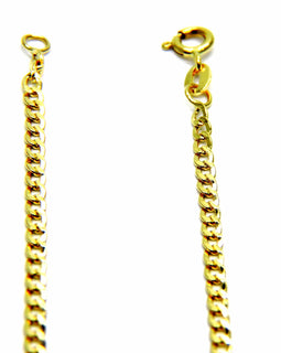 PEGASO GIOIELLI Collana da Uomo Donna in Oro Giallo 18kt (750) Catena Grumetta Cm 50 Catenina Chiusura ad Anello