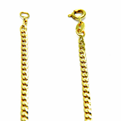 PEGASO GIOIELLI Collana da Uomo Donna in Oro Giallo 18kt (750) Catena Grumetta Cm 50 Catenina Chiusura ad Anello