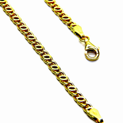 PEGASO GIOIELLI Collana da Uomo in Oro Giallo 18kt (750) Catena Tigre Cm 50 Catenina Classica Chiusura a Moschettone