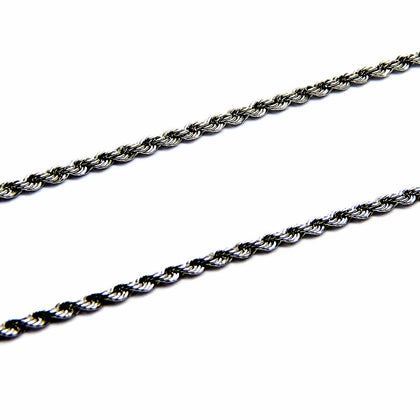 PEGASO GIOIELLI - Collana da Donna in Oro Bianco 18kt (750) Catenina Girocollo Corda Laser Cm 40 Collier