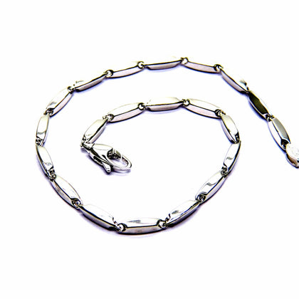 PEGASO GIOIELLI Bracciale da Uomo in Oro Bianco 18kt (750) Maglia Segmenti Cm 20,5