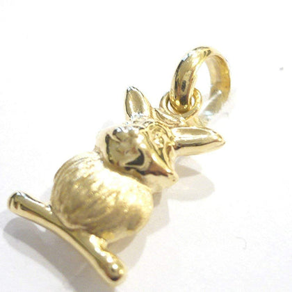 PEGASO GIOIELLI Ciondolo Oro Giallo 18kt (750) Pendente Coniglio Coniglietto Satinato Donna Bambini