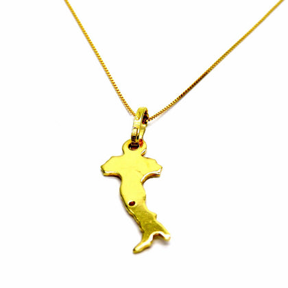 PEGASO GIOIELLI Collana in Oro Giallo 18kt (750) Catenina Veneta Pendente Italia Italiani Donna Ragazza Bambini