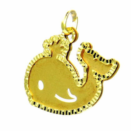 PEGASO GIOIELLI Ciondolo Oro Giallo 18kt (750) Pendente Balena Balenottero Satinato Donna Bambini