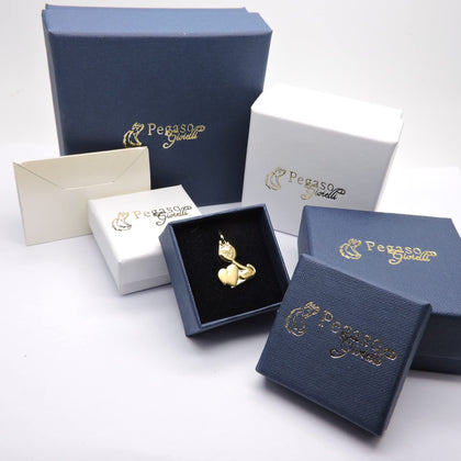 PEGASO GIOIELLI Ciondolo da Donna in Oro Giallo 18kt (750) Pendente Gatto con Cuore