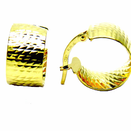 PEGASO GIOIELLI Orecchini Oro Giallo 18kt (750) Anelle Cerchio Cerchietti Fascia Larga Donna Ragazza