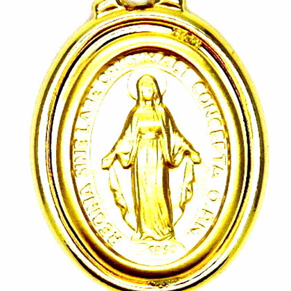 PEGASO GIOIELLI Ciondolo Oro Giallo 18kt (750) Pendente Madonna di Lourdes Madonnina Uomo Donna
