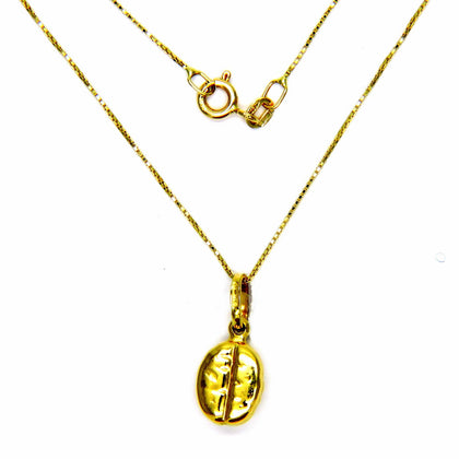 PEGASO GIOIELLI Collana Oro Giallo 18kt (750) Catenina Veneta Pendente Chicco Caffè Donna Ragazza Bambina