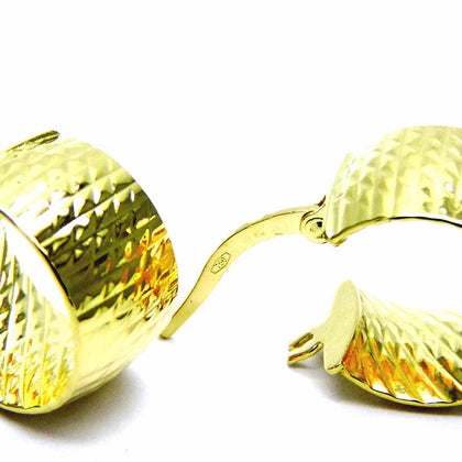 PEGASO GIOIELLI Orecchini Oro Giallo 18kt (750) Anelle Cerchio Cerchietti Fascia Larga Donna Ragazza