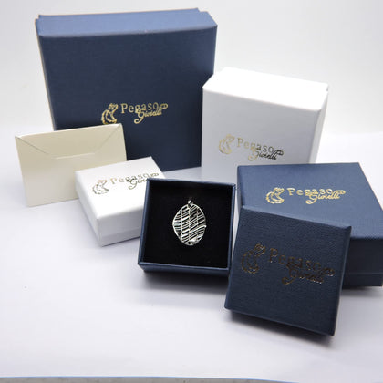 PEGASO GIOIELLI Ciondolo da Donna in Oro Bianco 18kt (750) Pendente Ovale Onda Fashion