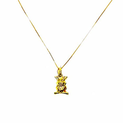 PEGASO GIOIELLI Collana da Ragazza in Oro Giallo 18kt (750) Catenina Veneta Pendente Coniglio Coniglietto