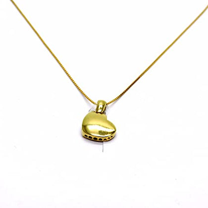 PEGASO GIOIELLI Collana da Donna in Oro Giallo 18kt (750) Catenina Veneta Pendente Piccolo Cuore Cuoricino Lucido