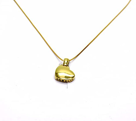 PEGASO GIOIELLI Collana da Donna in Oro Giallo 18kt (750) Catenina Veneta Pendente Piccolo Cuore Cuoricino Lucido