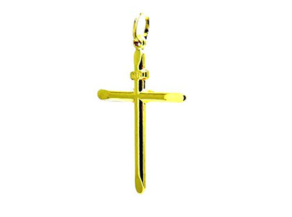 PEGASO GIOIELLI Ciondolo Oro Giallo 18kt (750) Pendente Croce Smussata Semplice Uomo Donna