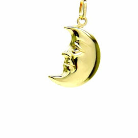 PEGASO GIOIELLI Ciondolo da Donna in Oro Giallo 18kt (750) Pendente Spicchio di Luna Lucida