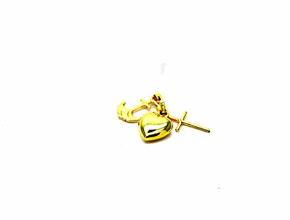 PEGASO GIOIELLI - Ciondolo Oro Giallo 18kt (750) Pendente Fede Speranza e Carità Charms Donna Bambini