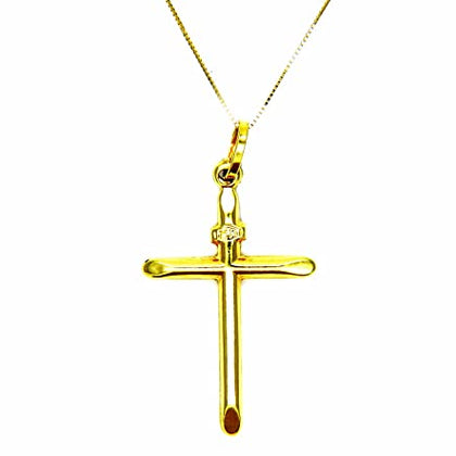 PEGASO GIOIELLI Collana Oro Giallo 18kt (750) Catenina Veneta Croce Smussata Donna Bambini