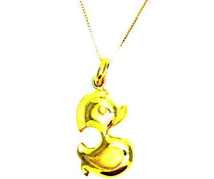 PEGASO GIOIELLI Collana da Donna in Oro Giallo 18kt (750) Catenina Veneziana Pendente Volatile