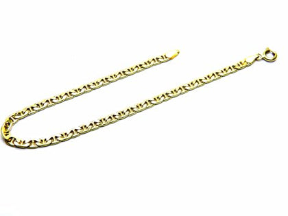 PEGASO GIOIELLI Bracciale da Ragazzo in Oro Giallo 18kt (750) Braccialetto Maglia Traversino Cm 19