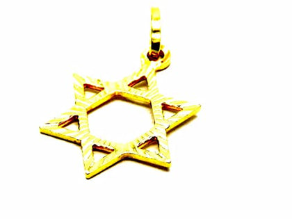 PEGASO GIOIELLI - Ciondolo da Donna in Oro Giallo 18kt (750) Pendente Stella di David - Uomo Bambini