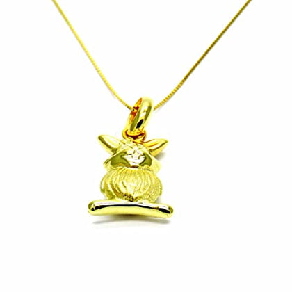 PEGASO GIOIELLI Collana Oro Giallo 18kt (750) Catenina Veneta Pendente Coniglio Coniglietto Ragazza Bambina