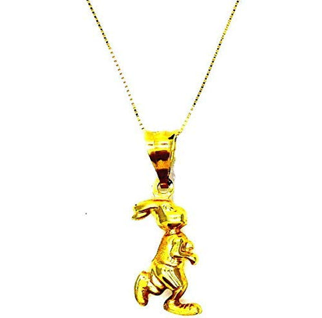 PEGASO GIOIELLI Collana Oro Giallo 18kt (750) Catenina Veneta con Pendente Coniglio Bugs Bunny Donna Bambina
