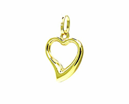 Ciondolo Oro Giallo 18kt (750) Pendente Cuore Aperto Donna Ragazza