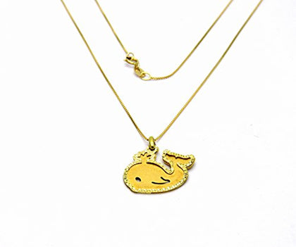 PEGASO GIOIELLI Collana Oro Giallo 18kt (750) Catenina Veneta Pendente Balena Donna Ragazza Bambina