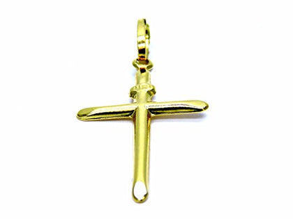 PEGASO GIOIELLI Ciondolo Oro Giallo 18kt (750) Pendente Croce Smussata Classica Uomo Donna Bambini