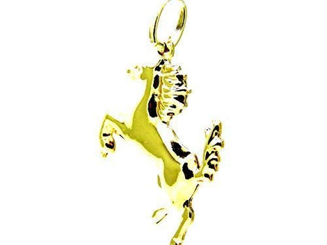 PEGASO GIOIELLI Ciondolo in Oro Giallo 18kt (750) Pendente Cavallo Cavallino Rampante Uomo Donna Bambini