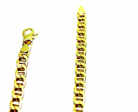 PEGASO GIOIELLI Collana da Uomo in Oro Giallo 18kt (750) Catena Maglia Traversino Cm 50 Catenina Classica
