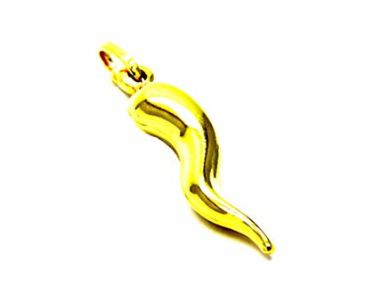 PEGASO GIOIELLI - Ciondolo Oro Giallo 18kt (750) Pendente Corno Cornetto Lucido Uomo Donna