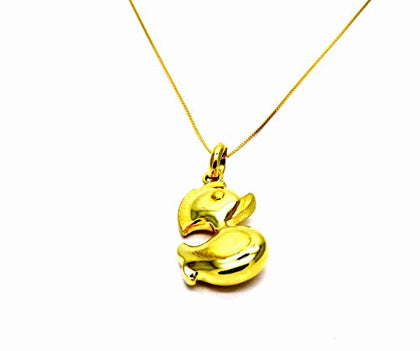 PEGASO GIOIELLI Collana da Donna in Oro Giallo 18kt (750) Catenina Veneziana Pendente Volatile