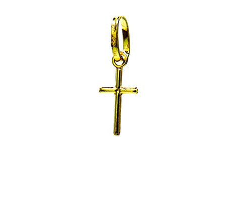 Ciondolo in Oro Giallo 18kt (750) Pendente Piccola Croce Crocetta Mini - Charms per Bracciali