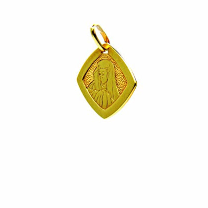 PEGASO GIOIELLI - Ciondolo da Donna in Oro Giallo 18kt (750) Pendente Medaglia Religiosa con Madonna