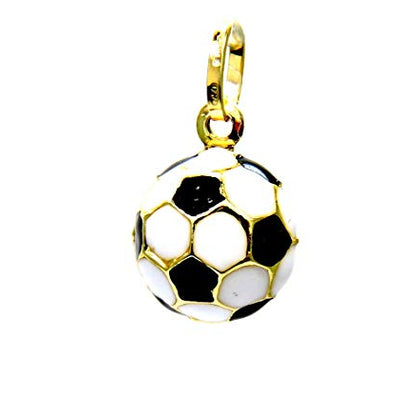 PEGASO GIOIELLI Ciondolo da Uomo in Oro Giallo 18kt (750) Pendente Palla Pallone Calcio Donna Bambini