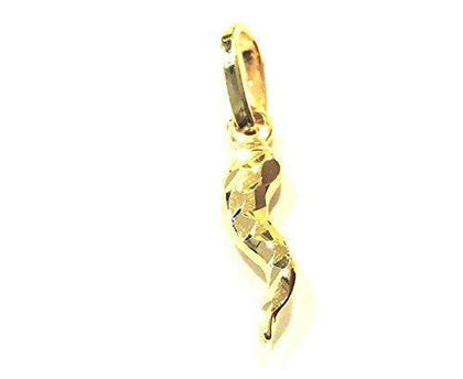 PEGASO GIOIELLI - Ciondolo Oro Giallo 18kt (750) Pendente Piccolo Corno Cornetto Mini Portafortuna Uomo Donna Bambini