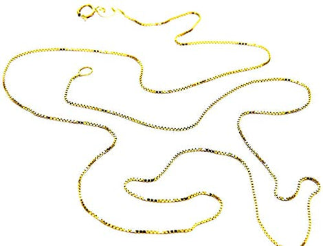 PEGASO GIOIELLI - Collana Oro Giallo 18kt (750) Catenina Veneta Singola Donna Ragazza