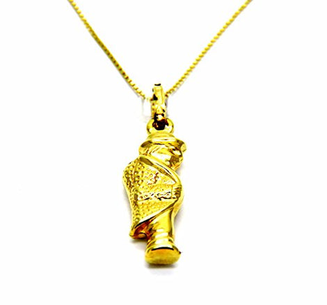 PEGASO GIOIELLI Collana Oro Giallo 18kt (750) Catenina Veneta con Pendente Gobbo Gobbetto Portafortuna Donna Bambini