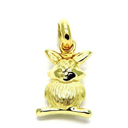 Ciondolo Oro Giallo 18kt (750) Pendente Coniglio Coniglietto Satinato Donna Bambini