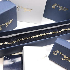 PEGASO GIOIELLI Bracciale da Uomo in Oro Giallo 18kt (750) Braccialetto Maglia Marina Marinara Cm 20