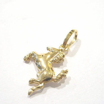 PEGASO GIOIELLI - Ciondolo Oro Giallo 18kt (750) Pendente Piccolo Cavallo Cavallino Rampante Charms Ragazzi Bambini