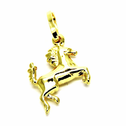 PEGASO GIOIELLI - Ciondolo Oro Giallo 18kt (750) Pendente Piccolo Cavallo Cavallino Rampante Charms Ragazzi Bambini