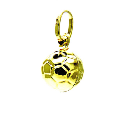 PEGASO GIOIELLI - Ciondolo Oro Giallo 18kt (750) Pendente Palla Pallone Calcio Uomo Donna Bambini