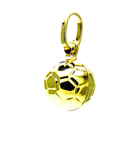 PEGASO GIOIELLI - Ciondolo Oro Giallo 18kt (750) Pendente Palla Pallone Calcio Uomo Donna Bambini